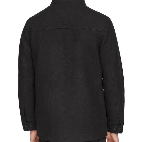 GUESS Men's Quilted Puffer Bib Coat, Black, Large Wool Blend Winter Jacket - Picture 4 of 4